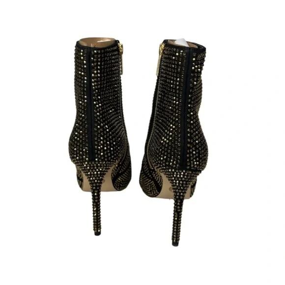 Michael Kors Black & Gold Rue Stiletto Booties 7 - Picture 5 of 7